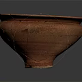 Cracked Terracotta Bowl With Wide Rim And Round Base Vintage Surface Details