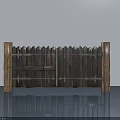 Double Wooden Swing Door With Rustic Design And Metal Hinges