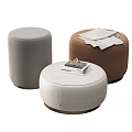 Light Luxury Sofa Stool Fabric Sofa Stool Pier Leisure Sofa Stool Bed End Stool Round Stool Cloakroom Stool Camera Sofa Stool Combination 3d model