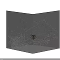 Reptile Lizard Resting On Spider Web In Gray Corner With Intricate Web Patterns 3d model
