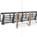 Modern Metal Railing Design With Gray And Orange Frames Horizontal Bars And Cable Railings 3d model