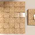 Natural Wood Block Wall Decor With Textured Pattern For Home Interior Decoration 3d model