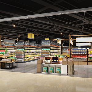 Modern Supermarket Department Store Snack Specialty Zone 3d model