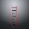 Industrial Equipment Red Metal Ladder With Sturdy Rungs For Industrial Use
