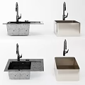 Various Modern Kitchen Sink Models With Faucet In Stainless Steel And Stone Materials For Home