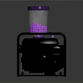 Black Generator With Transparent Purple Lid Purple Granules And Pink Handle