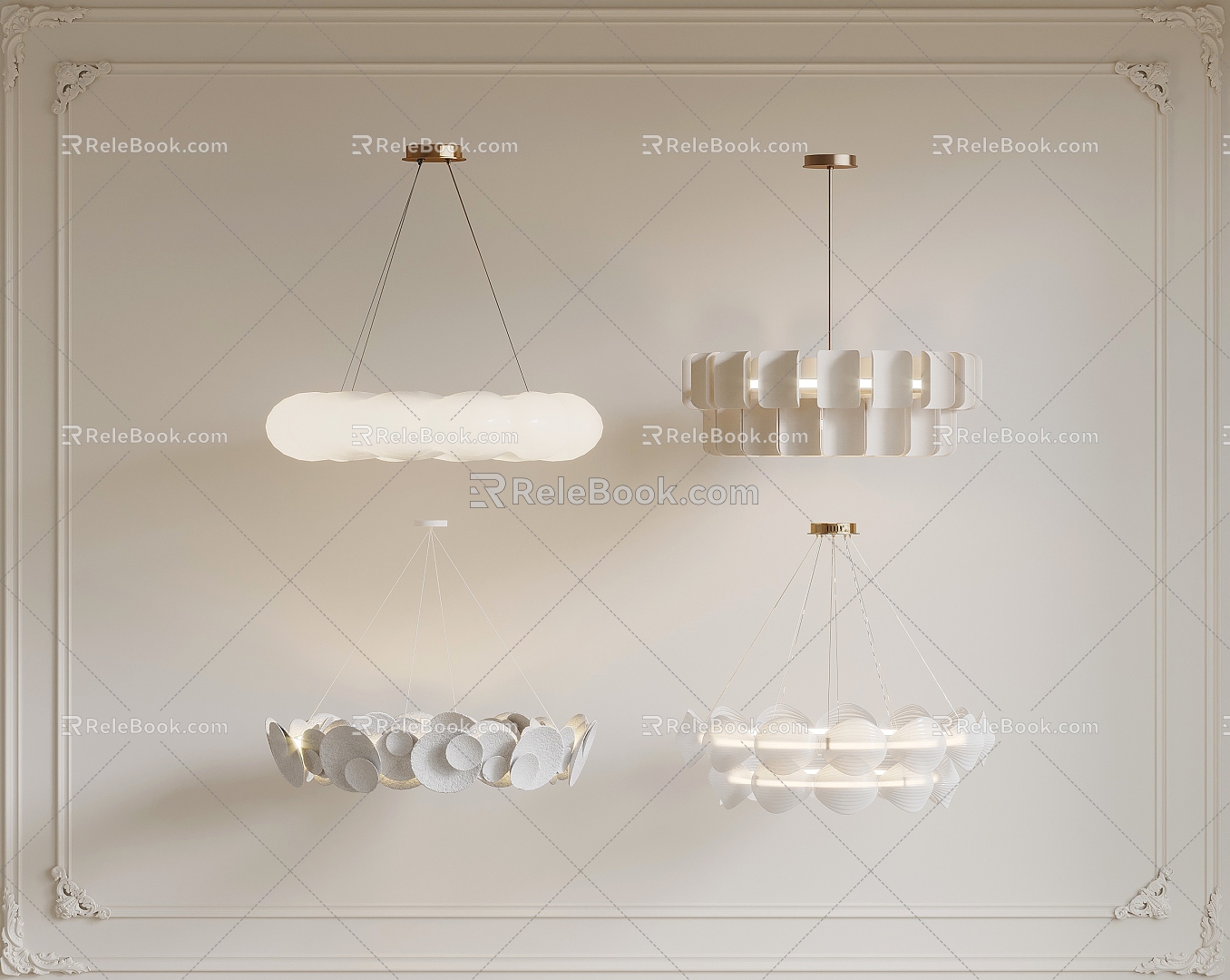 Cream wind chandelier model