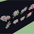 Pink Peony Flower Wall Decor With Various Decorative Patterns For Home Decoration