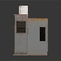 Industrial Metal Enclosures With Different Designs Gray White Rusted Details And Windows