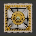 Traditional Yellow And White Pagoda Tower With Intricate Decorations Ornate Base And Spire