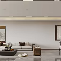 Modern Living Dining Room Interior With Open Layout TV Wall Sofa Dining Table And Decor 3d model