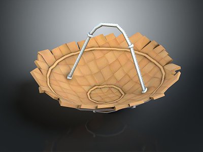 Basket Bamboo Basket Straw Basket Vegetable Basket Egg Basket Storage Basket Bamboo Basket Storage Basket Bamboo Blue 3d model