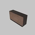 Modern Minimalist Wooden Sideboard With Three Doors And Black Handles Dark Finish
