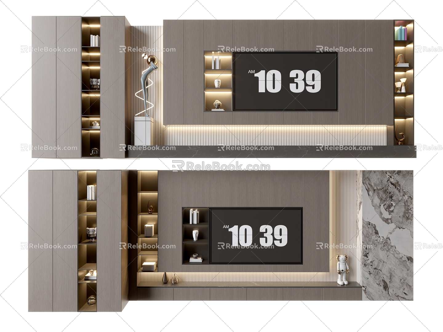 TV background wall ornaments TV balcony cabinet model