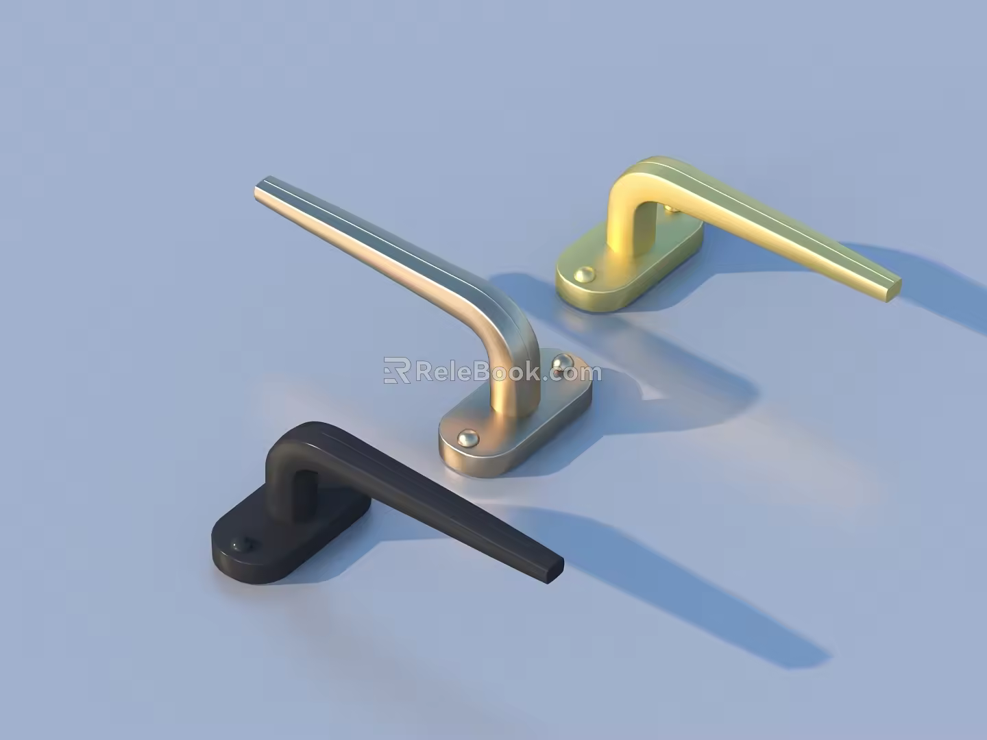 Door handle hardware 3d model