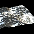 Garden Landscape With Mountainous Terrain And Snow Covered Natural Contours