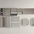 Modern Stylish Mirrors With Round Oval Shapes And Minimalist Frames 3d model