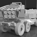 Military Weapon System Missile Launcher Vehicle Featuring Multiple Rocket Tubes And Heavy Duty Truck Chassis