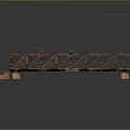 Rustic Distressed Platform With Metal Railing And Wooden Steps Design