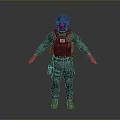 Tactical Operator Wearing Black Uniform With Helmet And Body Armor Equipment