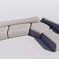 Gray Sectional Sofa Modern Modular Design With Comfortable Seats For Living Room 3d model
