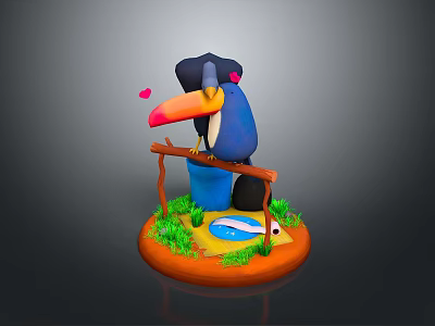 bird game animal cartoon animal realistic animal 3d model