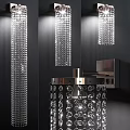 Elegant Modern Crystal Decorative Wall Lamp With Metal Frame And Illuminated Hanging Crystals