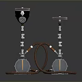 Two Stylish Metal Hookahs With Connected Hoses For Daily Household Use
