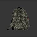 Camouflage Pattern Backpack With Adjustable Straps And Orange Tag Fabric Design 3d model