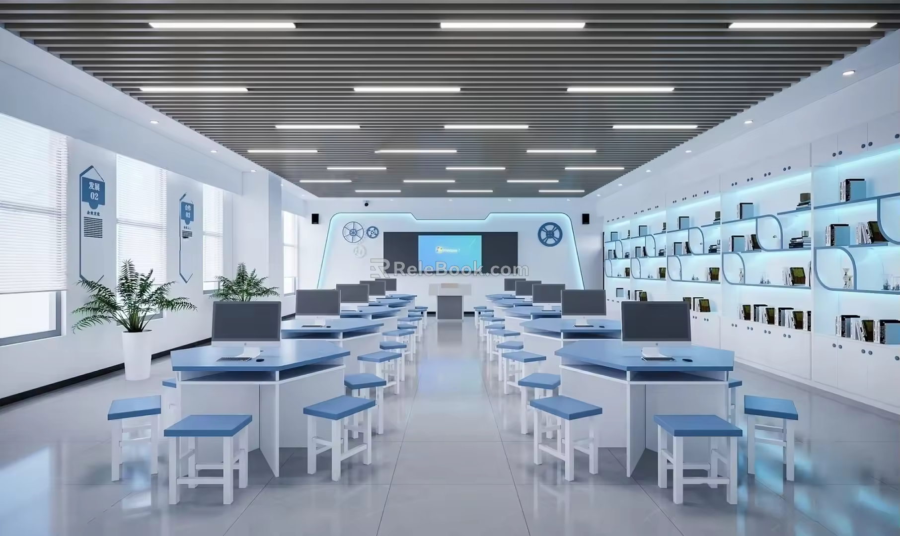 modern experimental classroom 3d model