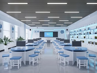 modern experimental classroom 3d model