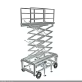 Industrial Mobile Scissor Lift Platform With Hydraulic Lifting Mechanism And Safety Rails