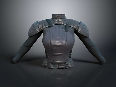 Character 3D Model Leather Armor Upper Garment With Shoulder Guards 3d model