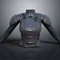 Character 3D Model Leather Armor Upper Garment With Shoulder Guards