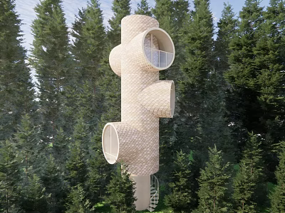 Modern observation deck 3d model