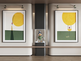 Cartoon Hanging Paintings Cartoon Hanging Paintings Children Hanging Paintings 3d model