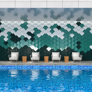 modern swimming pool with pool 3d model