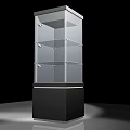 Elegant Glass Display Cabinet With Multi layer Shelves And Black Base Modern Design Structure