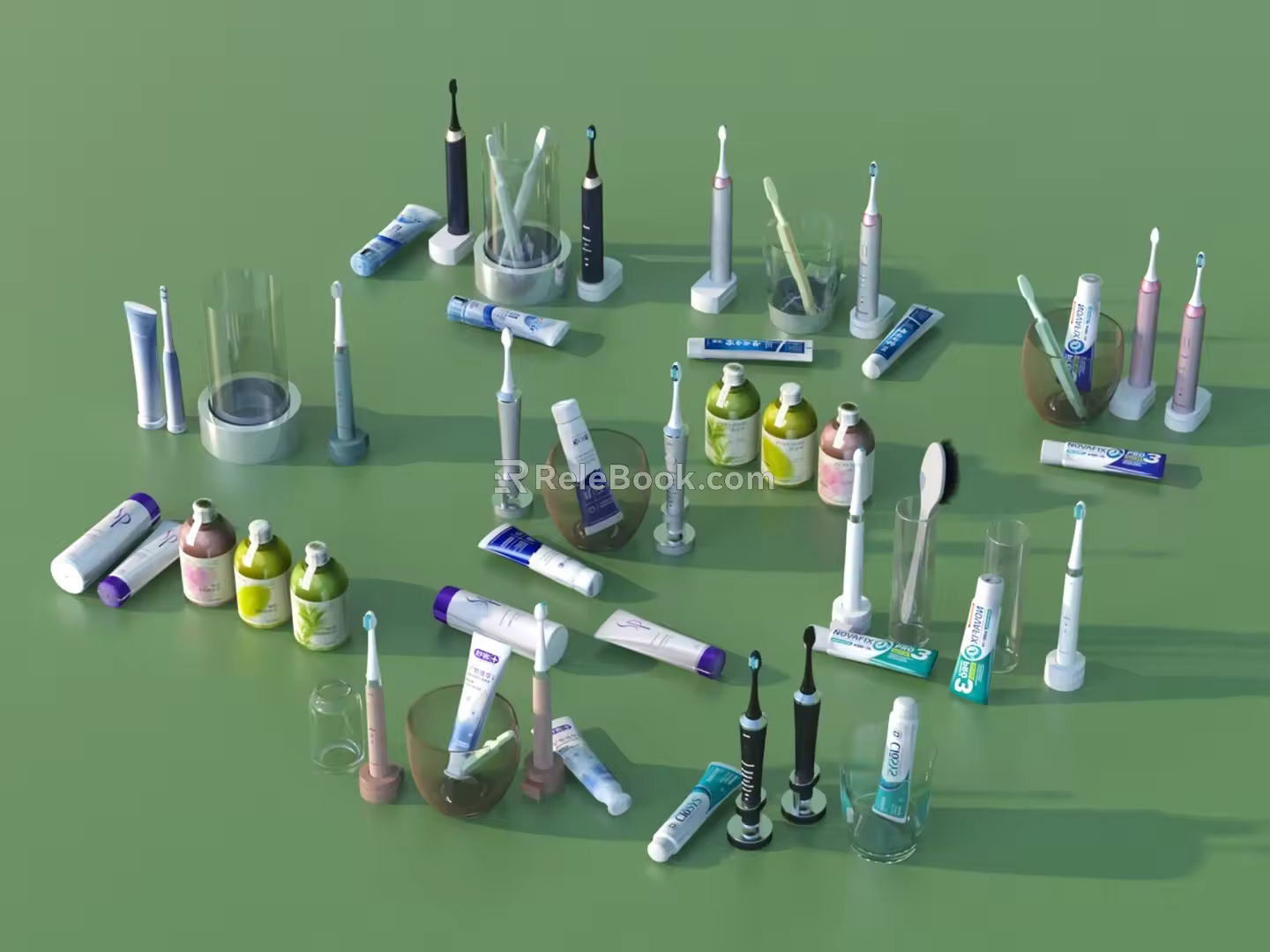 Toothbrush Toothpaste 3D Model 3d model