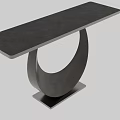 Modern Black Console Table With Round Base And Sleek Design For Entryway