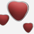 Kids Playground With Three Red Heart Shapes And Silver Edges