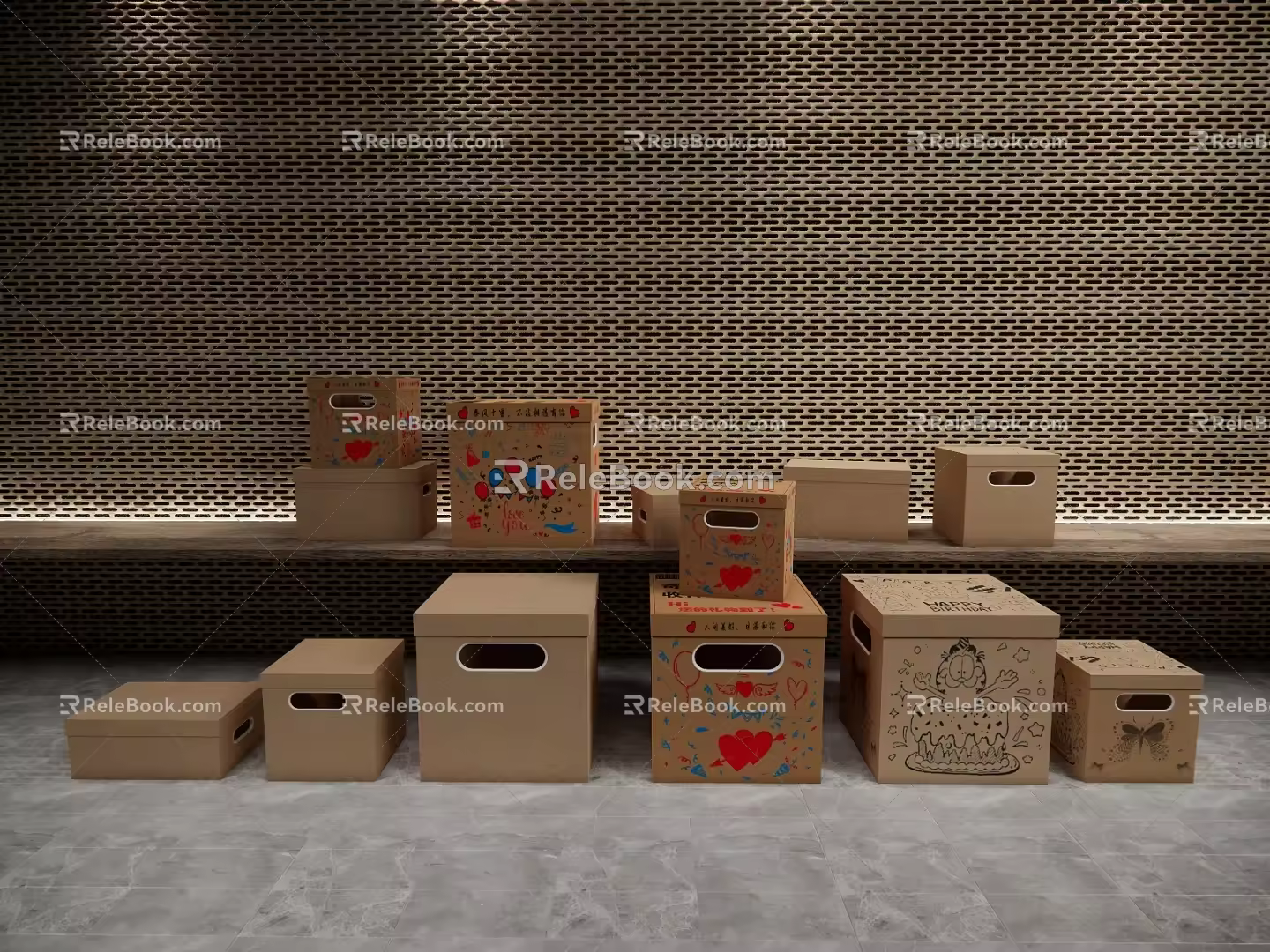 Modern Storage Box Paper Box Shoe Box Gift Box 3d model