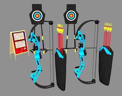 modern archery activity device archery device target 3d model