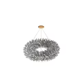 Elegant Modern Circular Feather Chandelier with Soft Warm Light and Decorative Design 3d model
