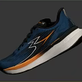 Lightweight Blue Running Shoes with Orange Accents Black Laces and Spark Logo