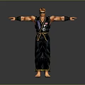 Game Character Design With Black Martial Arts Uniform And Headband
