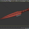 Sharp Metal Dagger With Twisted Handle And Pointed Blade For Tactical Use