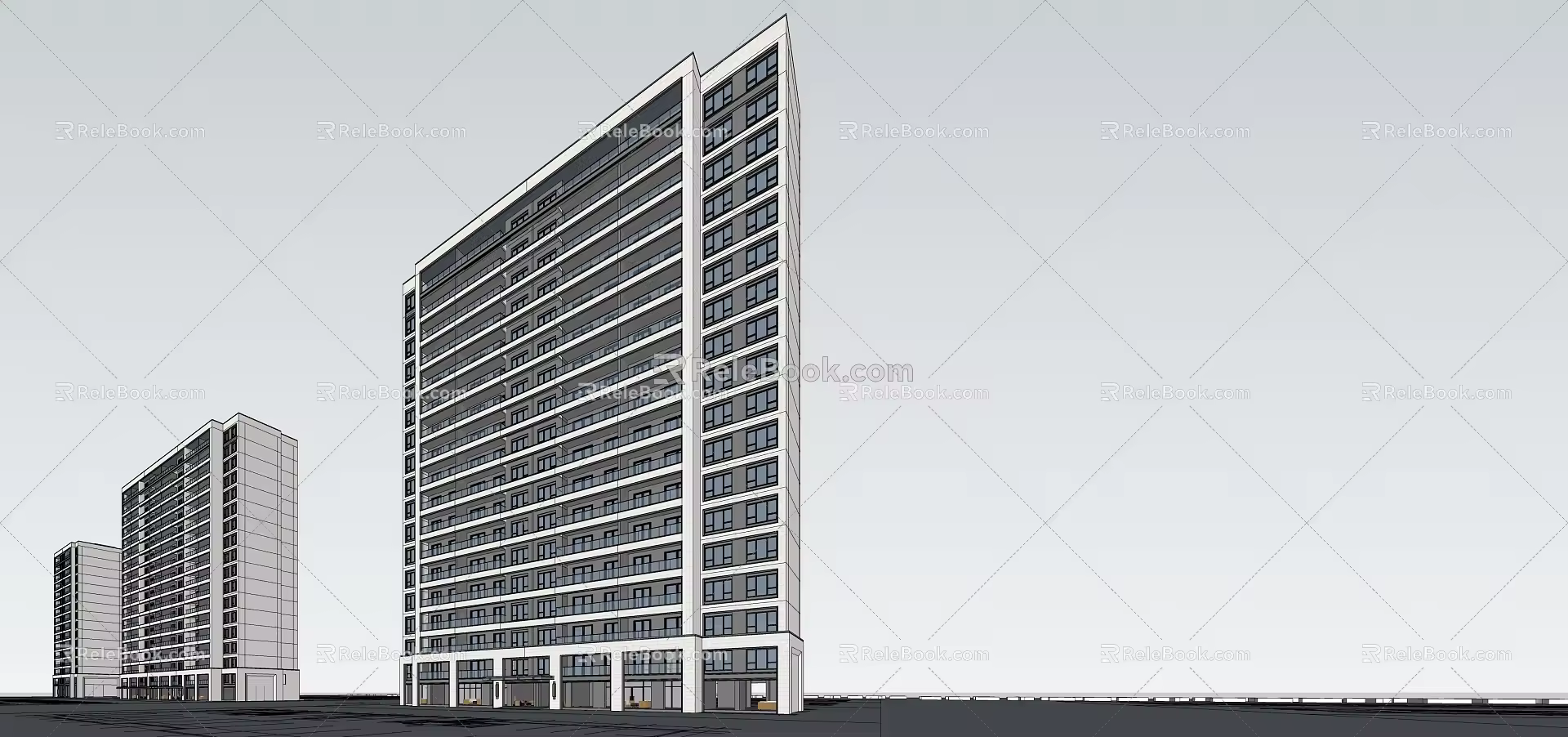 Modern Residential Building 3d model