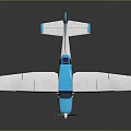 Small Blue And White Glossy Passenger Plane Model With Pink Tail Design