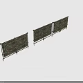 Camouflage Net With Green Brown Camo Pattern And Chain Link Fence Metal Frame